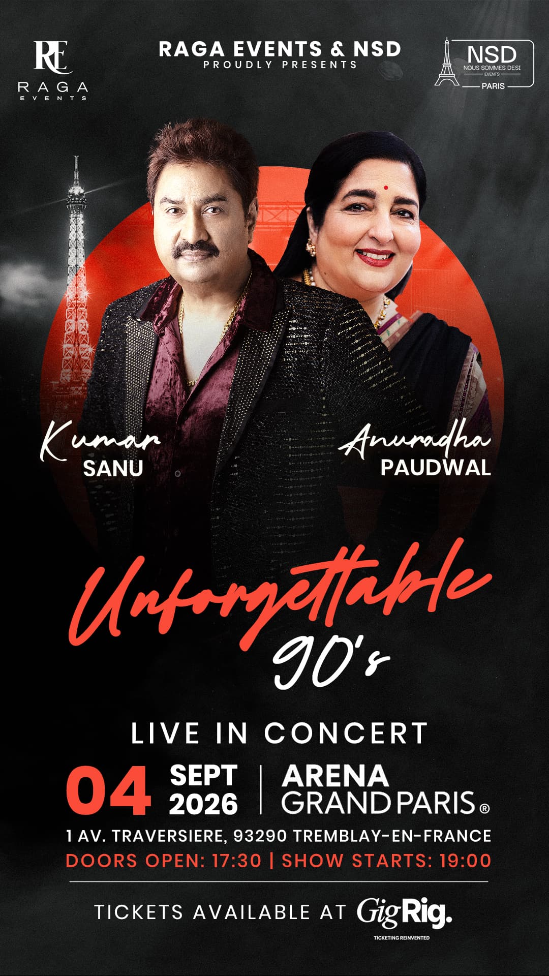 Unforgettable 90s Paris - Kumar Sanu & Anuradha Paudwal